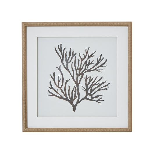 Reef Coral Art Mounted In Beaded Frame